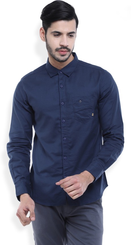 spykar navy blue shirt