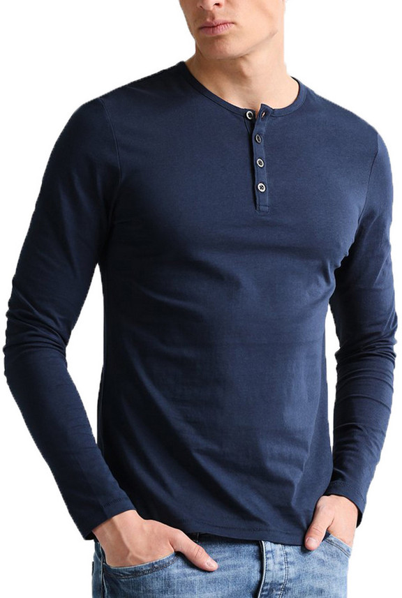 navy blue henley t shirt