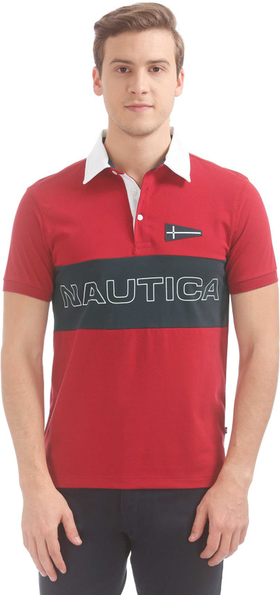 black and red nautica shirt