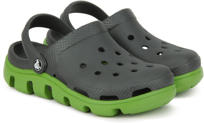 crocs grey and green