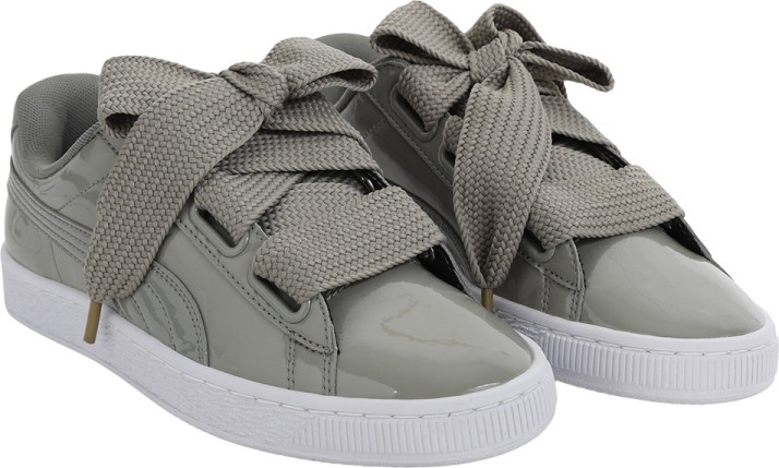 puma basket heart grey