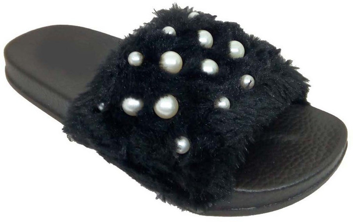 girls fur sandals
