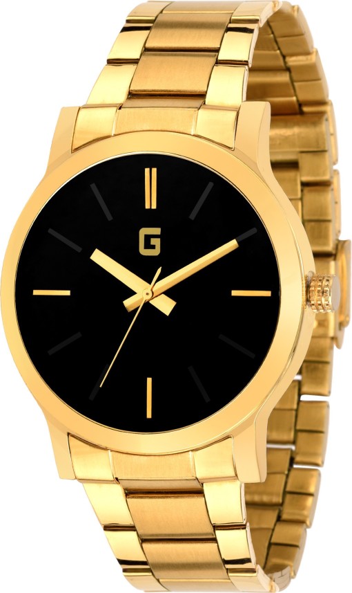 black and golden watch