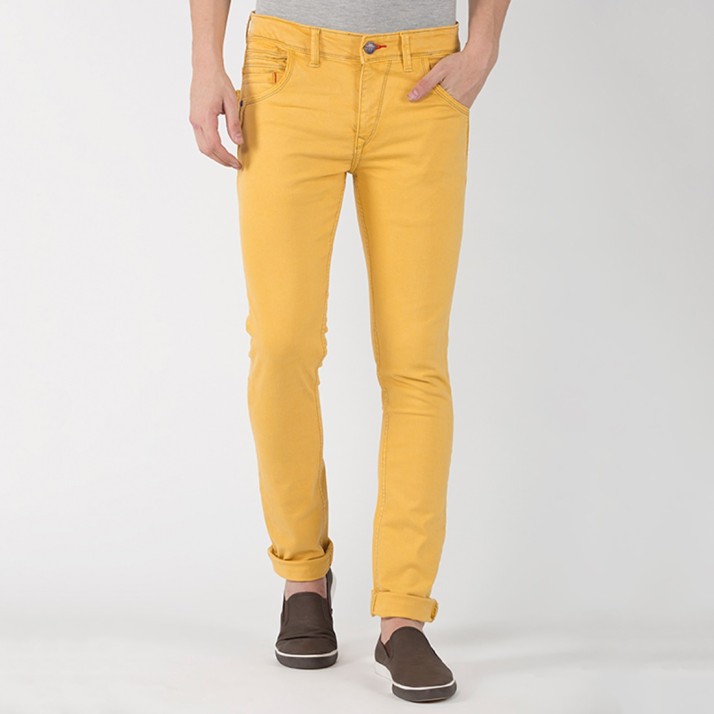 mens yellow denim