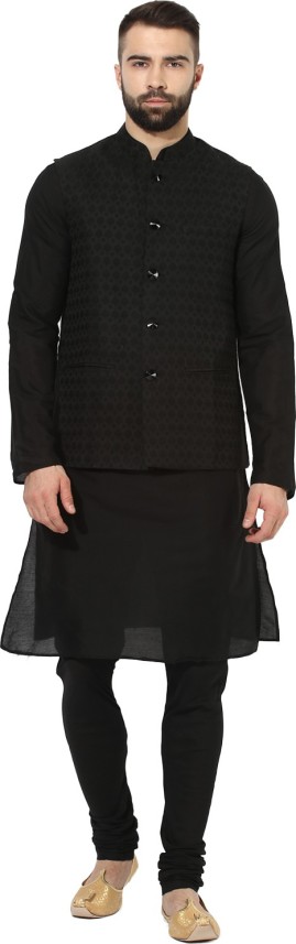 black kurta coat