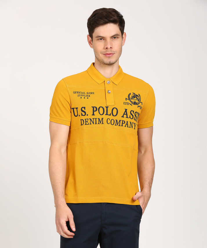 us polo assn yellow t shirt