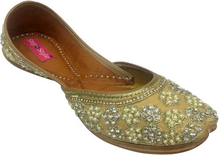 Step n Style Women Ethnic Shoes Flat Beaded Jutti Handmade Mojari Khussa Shoes Juti 