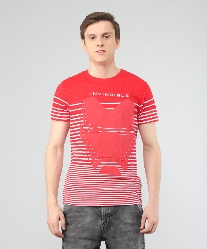 JONES Printed, Striped Men Round Neck 