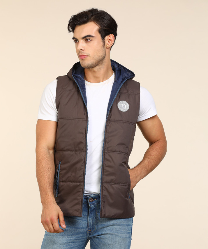 pepe jeans sleeveless solid men's jacket