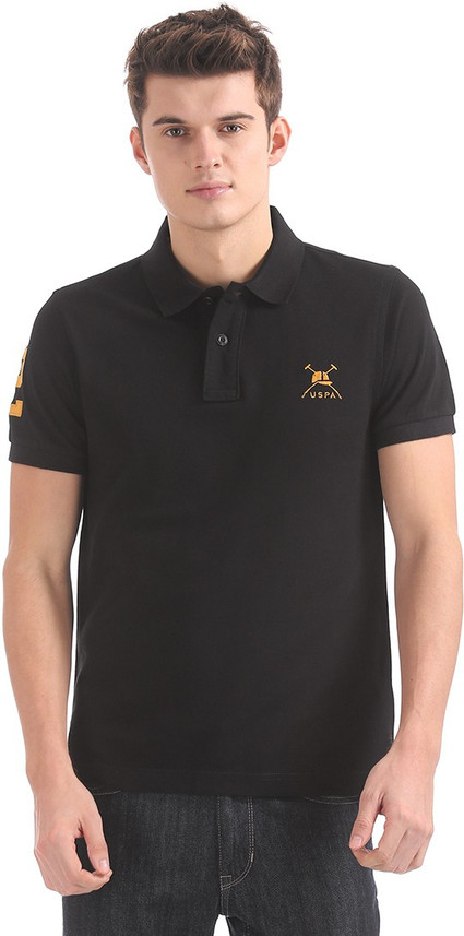 us polo t shirts black