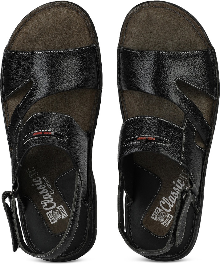 red chief black sandals