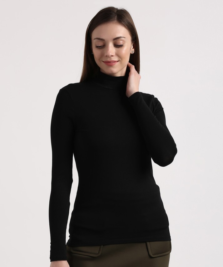 black high neck shirt