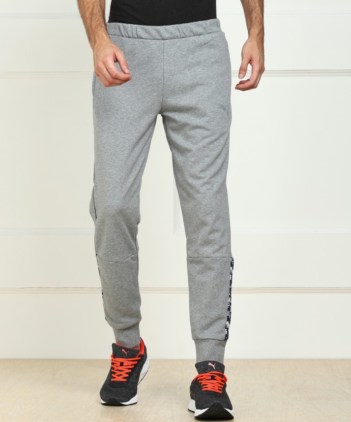 puma solid men's grey track pants