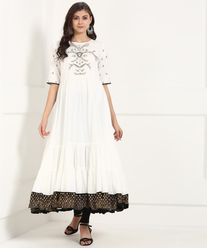 white anarkali biba