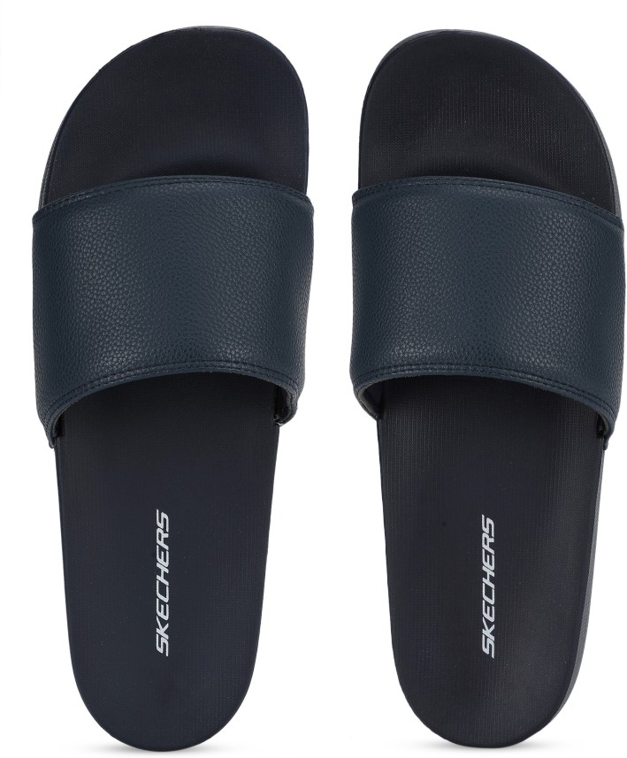 skechers black slides