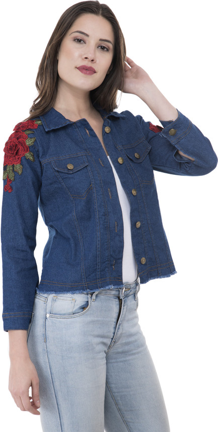 floral print jean jacket