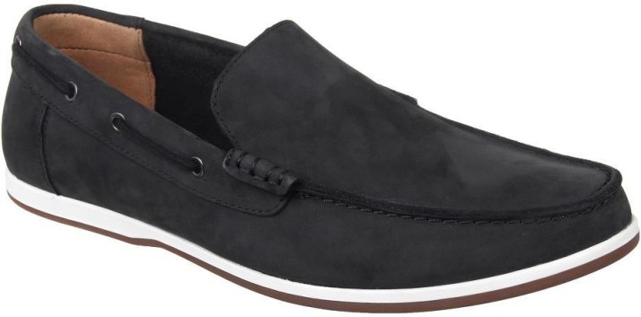 clarks mens loafers black