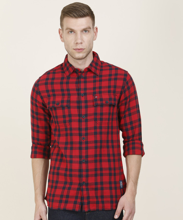 tommy hilfiger blue check shirt