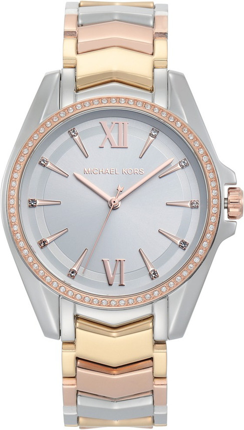 michael kors whitney stainless steel watch with glitz accents