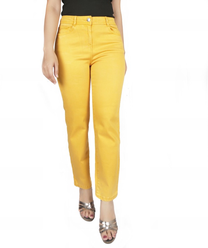 womens mustard jeans