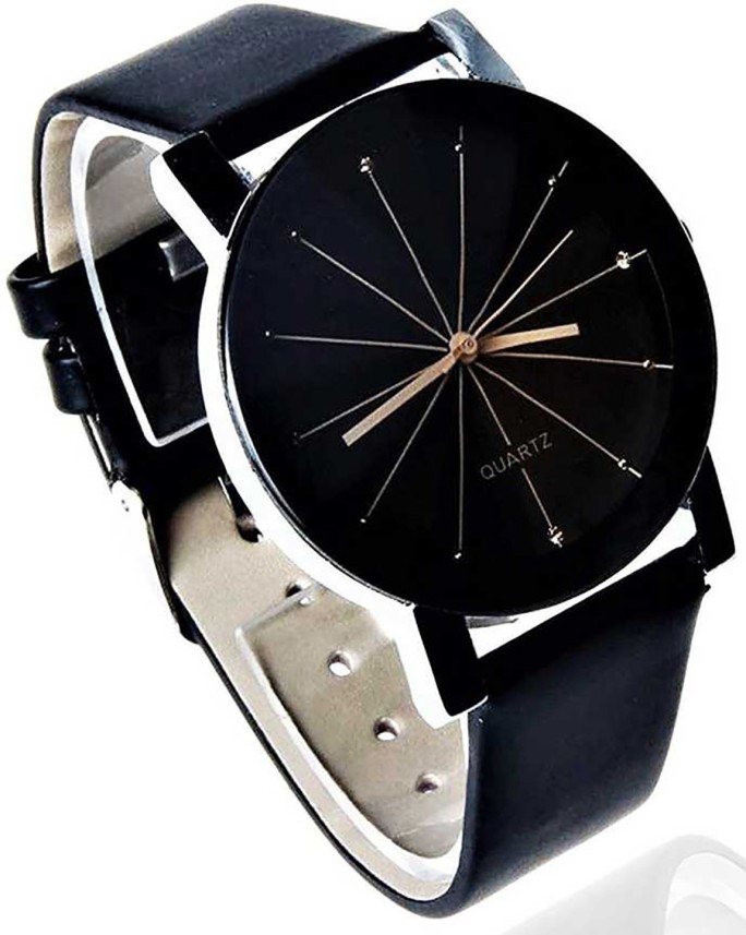 black leather belt watch