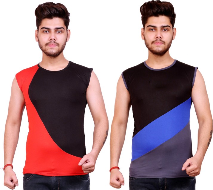 sleeveless t shirts for gym flipkart