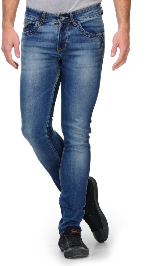 mens blue faded jeans