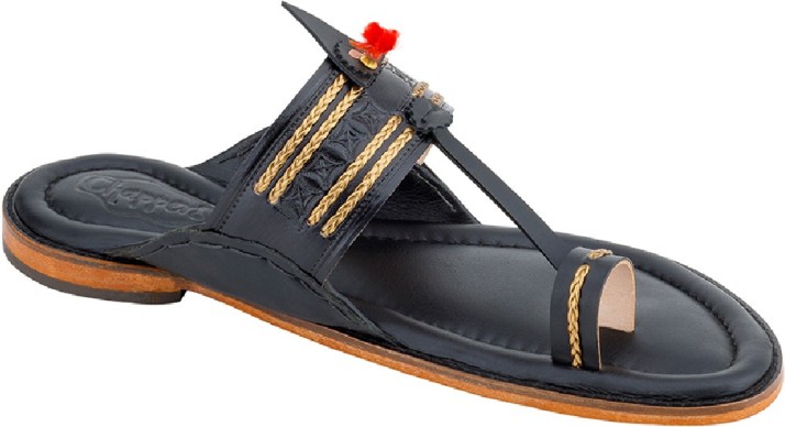 kolhapuri chappal black