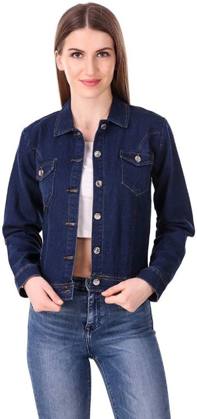 ladies dark blue denim jacket