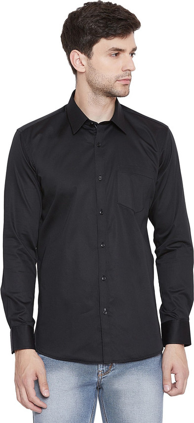 DUKE Men Solid Casual Black Shirt - Buy 