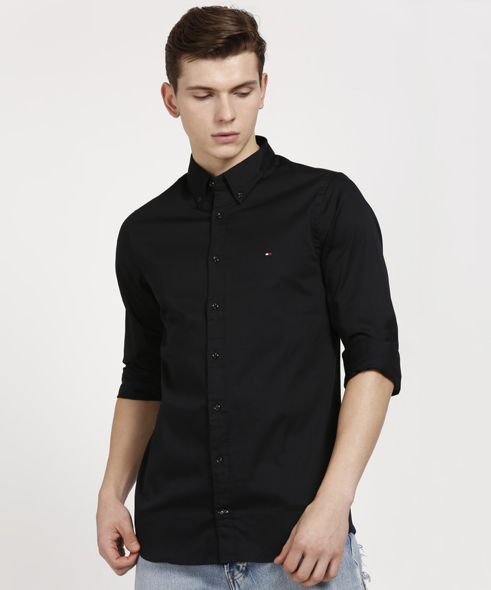 black shirt tommy hilfiger