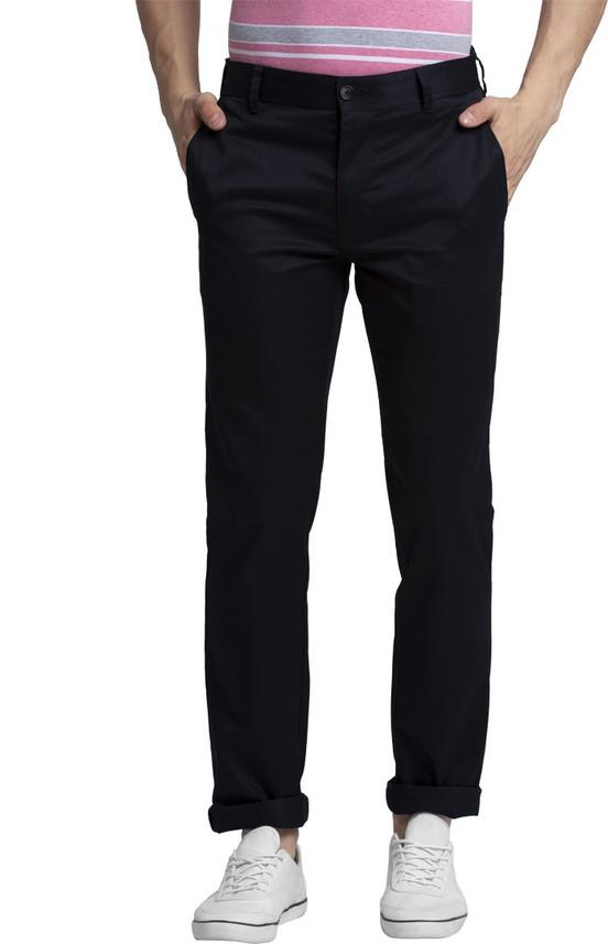 PARX Slim Fit Men Black Trousers - Buy 