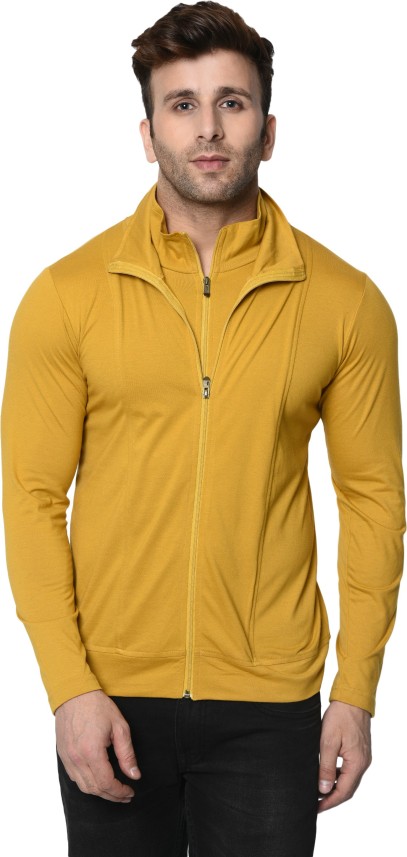 yellow t shirt with jacket