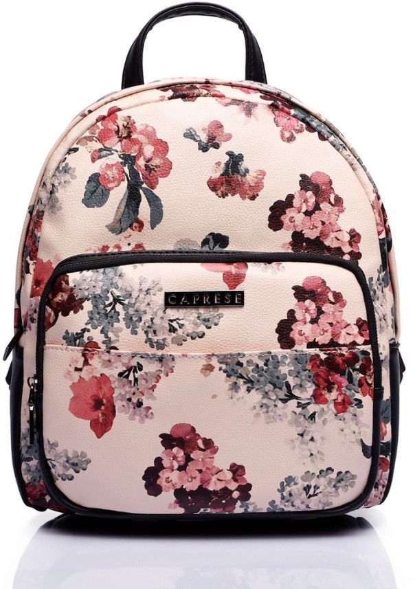 white floral backpack