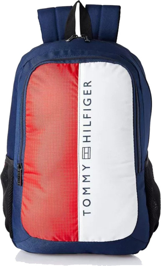 blue and red backpack