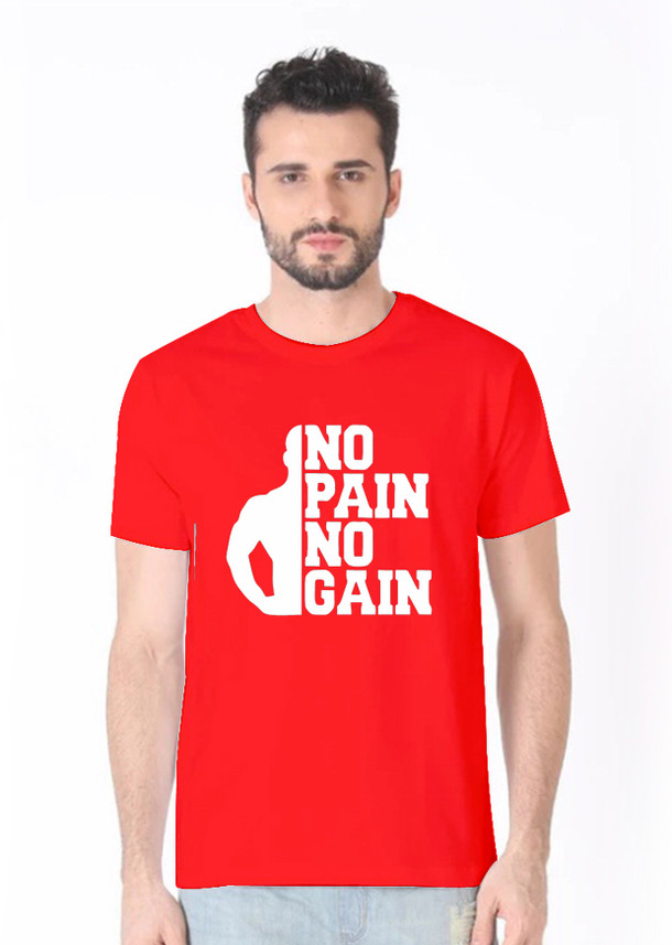 HUB Printed Men Round Neck Red T-Shirt 