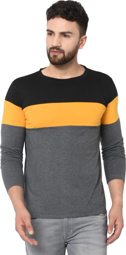 Buy Odoky Color Block Men Round Neck 