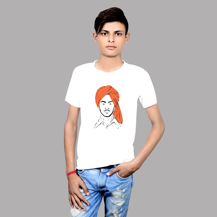 Widersoft Printed Men Round Neck White 