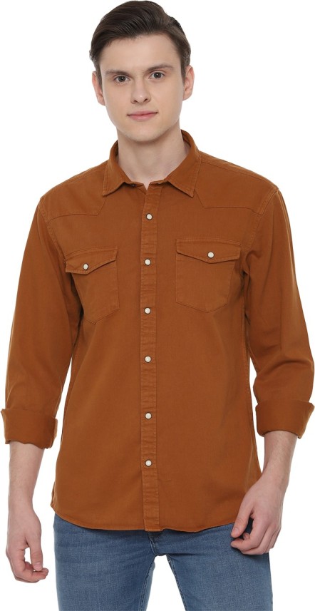 yellow brown shirt