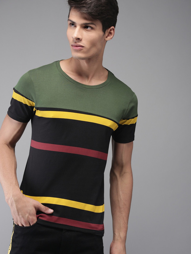 Moda Rapido Striped Men Round Neck 