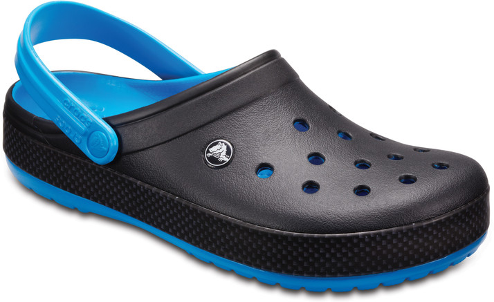black and blue crocs