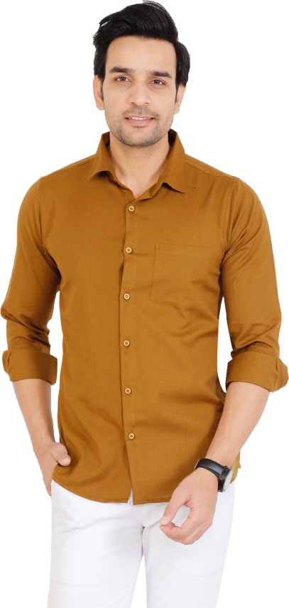 yellow brown shirt