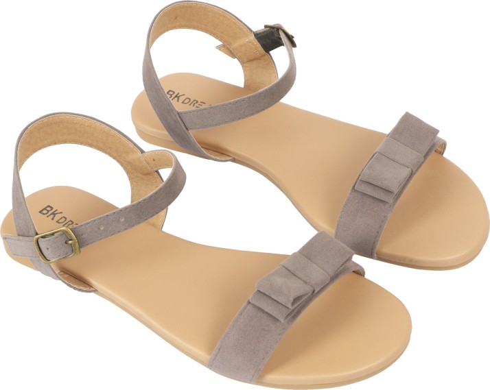 grey flat sandals