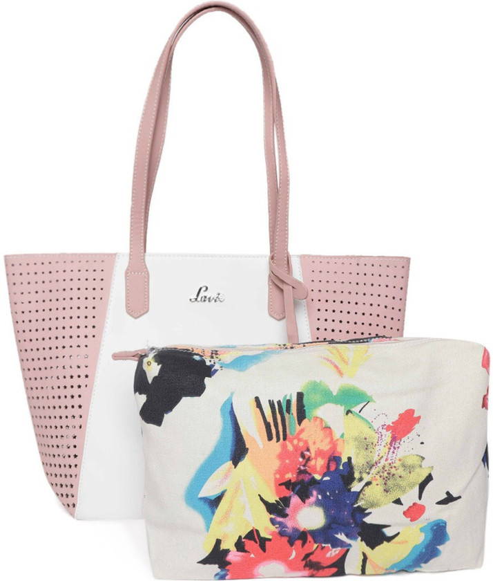 Buy LAVIE Women White, Pink Shoulder 