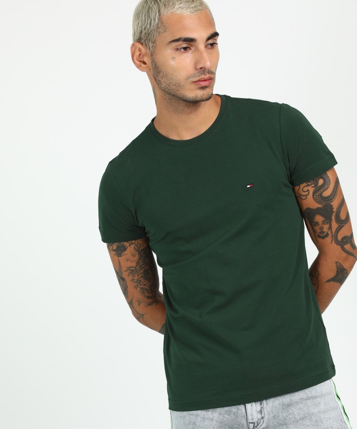 tommy hilfiger green crew neck