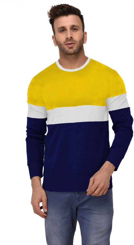 blue and yellow t shirt