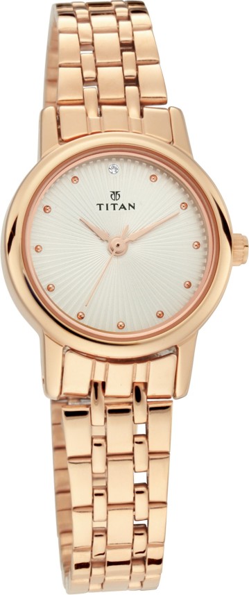 titan rose gold ladies watch