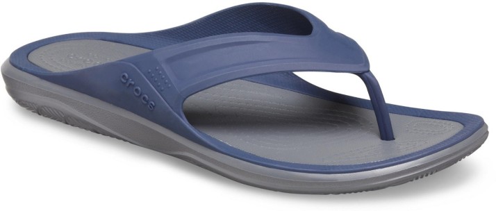 crocs blue flip flops