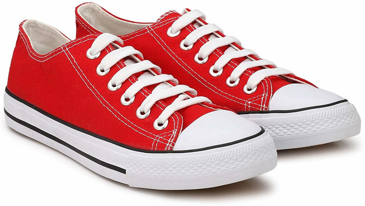 Mens red canvas sneakers Clearance
