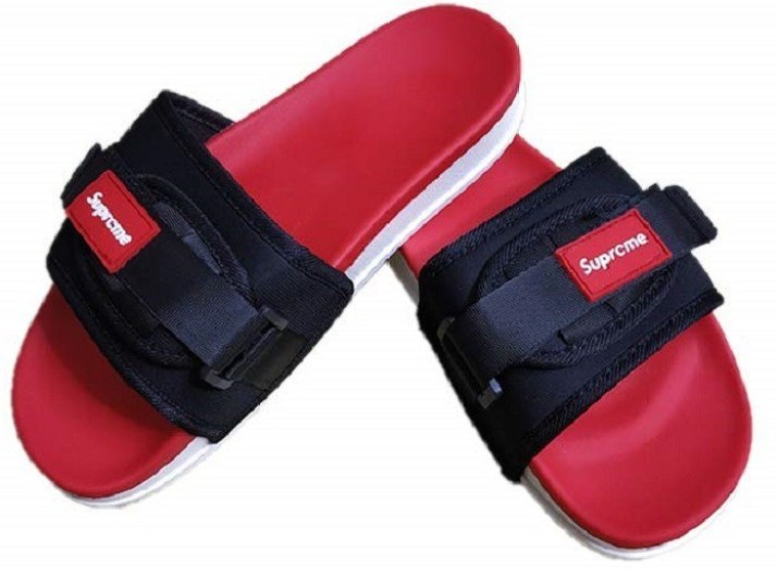 supreme red slippers